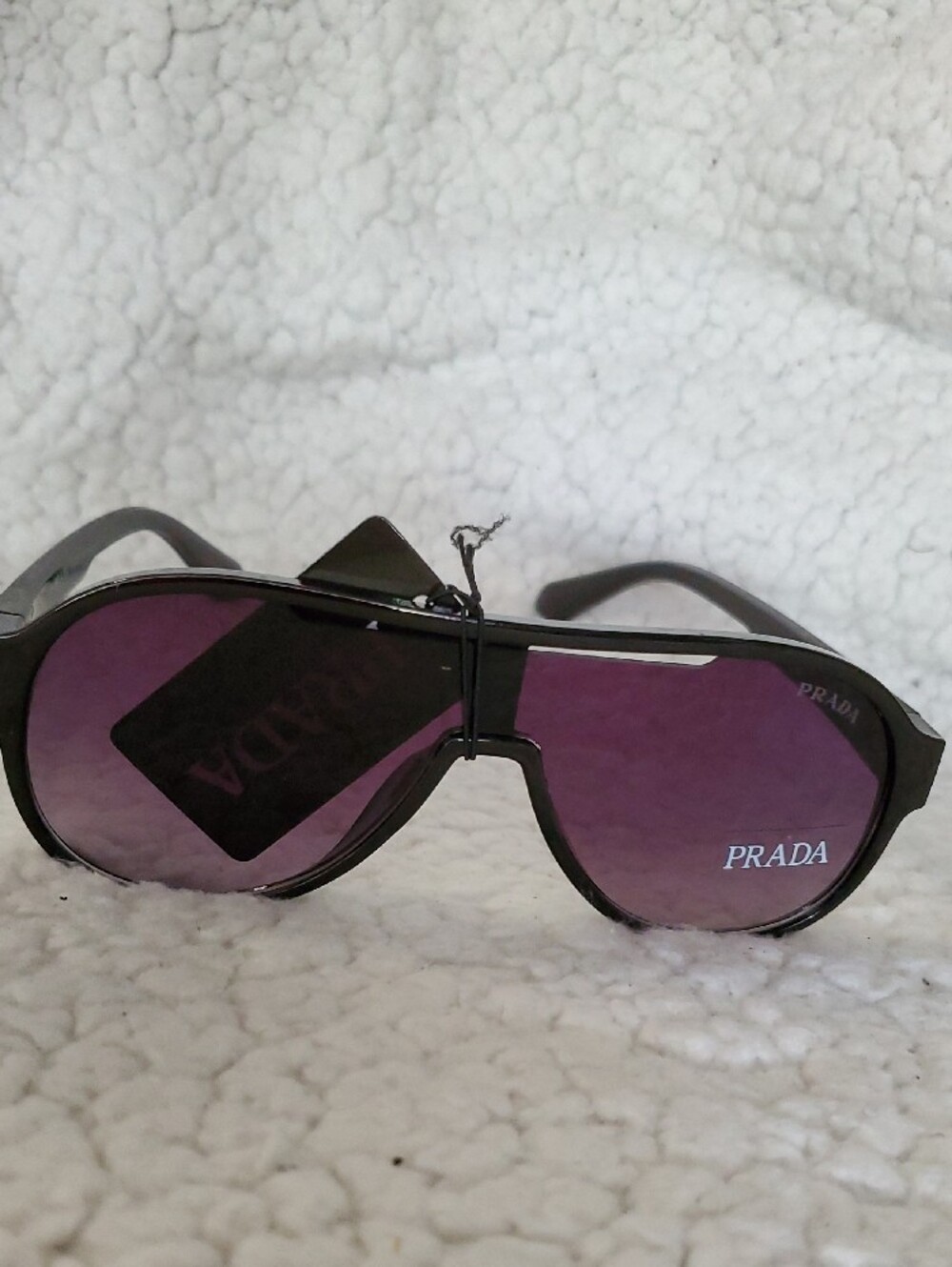 Boutique Black Frame Sunglasses with Purple Lenses - Picture 2 of 7